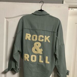 Blue/Green Oversized - Rock & Roll Shirt/Jacket - size L
